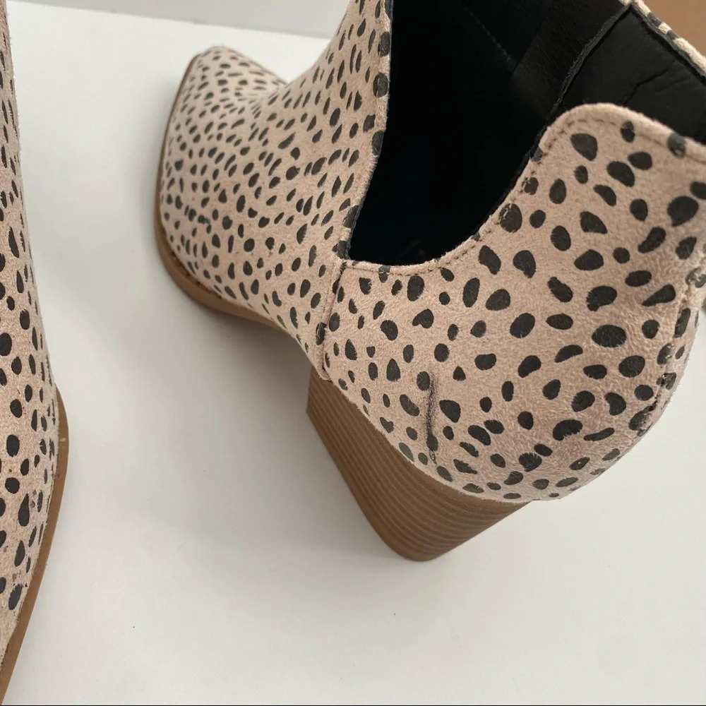 Blush Pink Cheeta Animal Print Ankle Boot Booties - Picture 14 of 15
